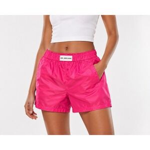Ann Andelman Hot Pink Nylon Shorts Minimalist Designer‎ Elastic Waist Womens 36